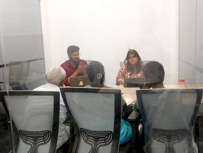 upGrad Madurai office - student and parents with the counselling team after their study abroad session
